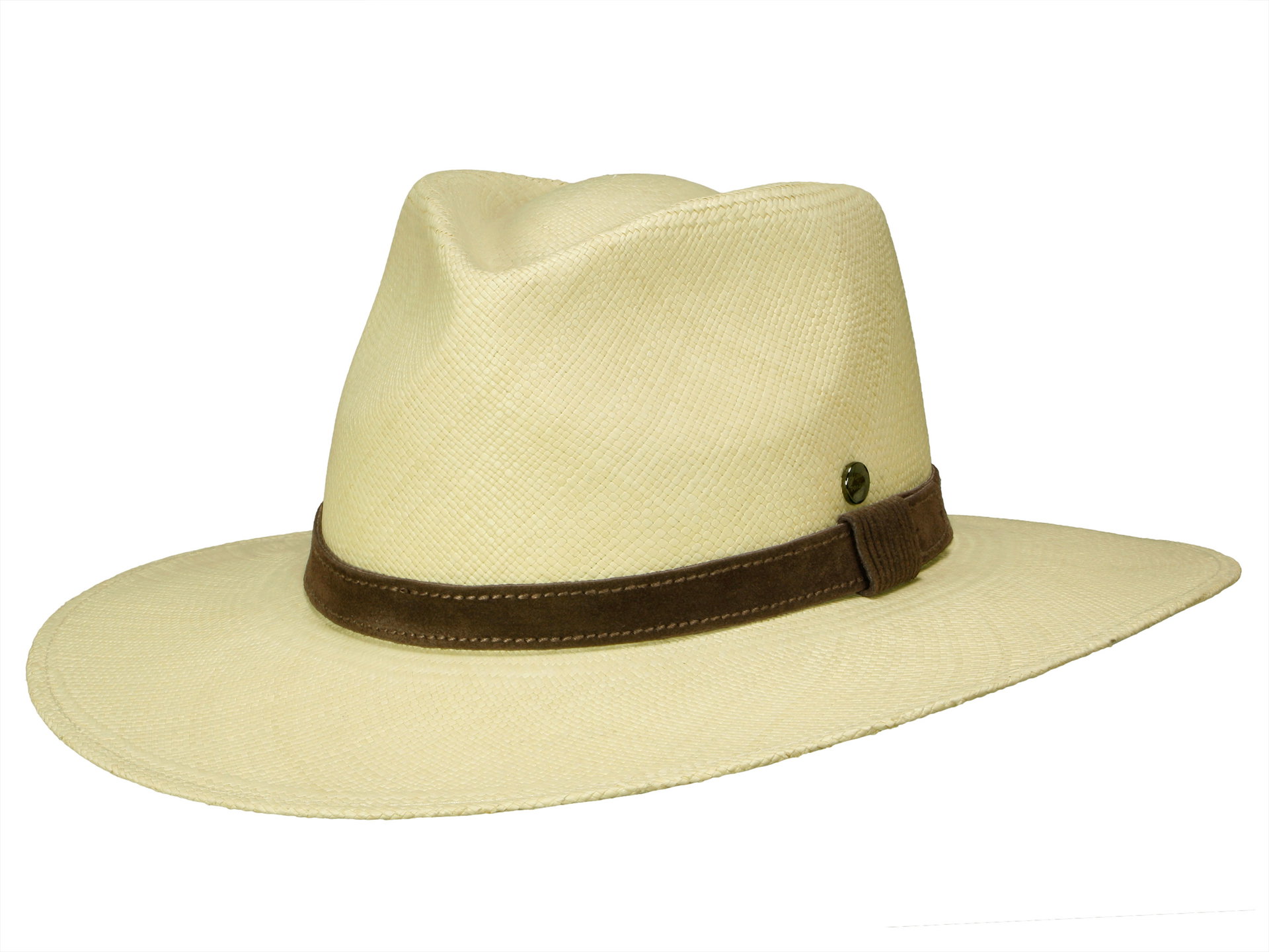 Travellerhut mit Lederband aus Panamastroh