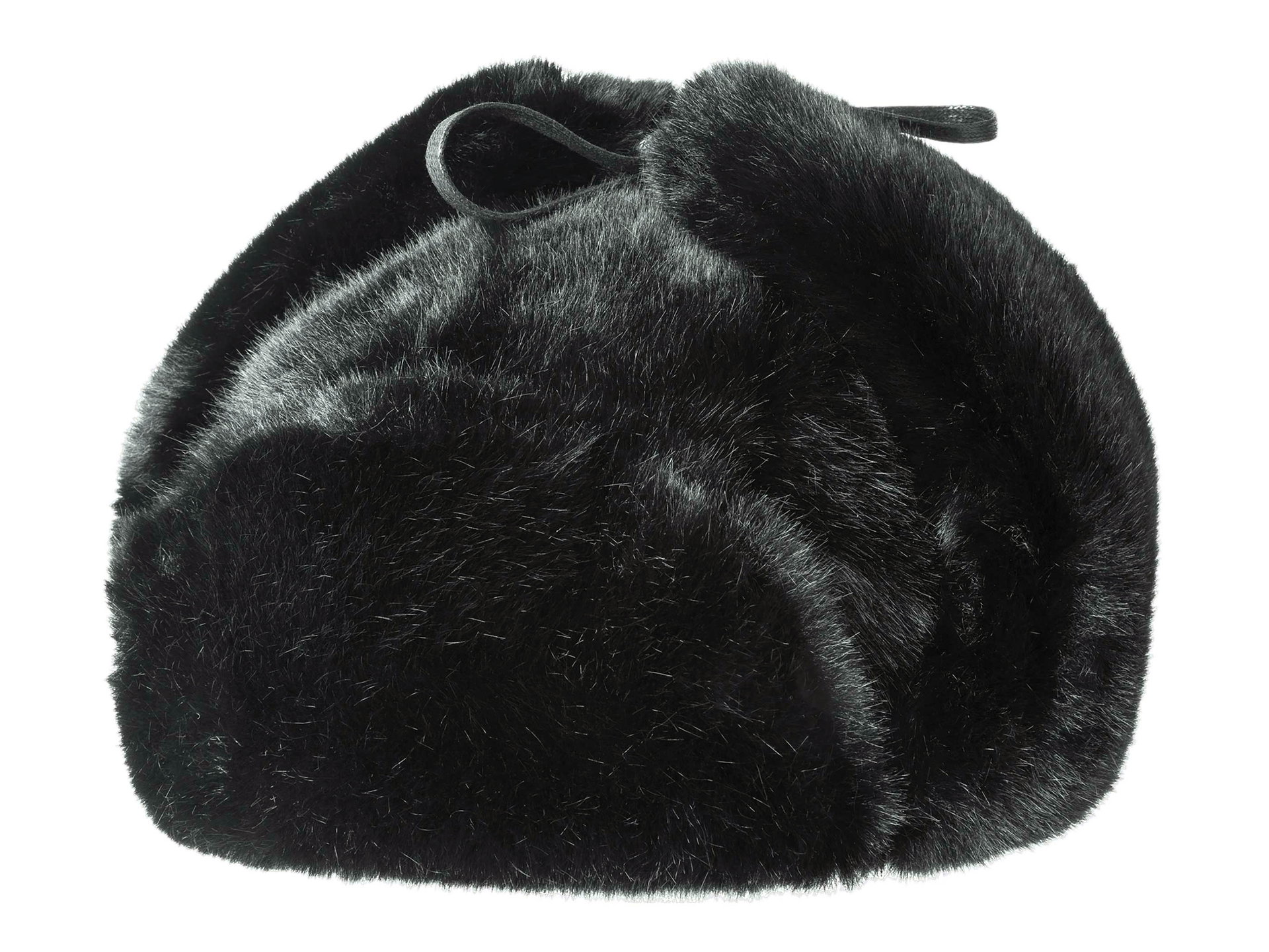 Kangol Black Faux Fur Trapper Fellmütze