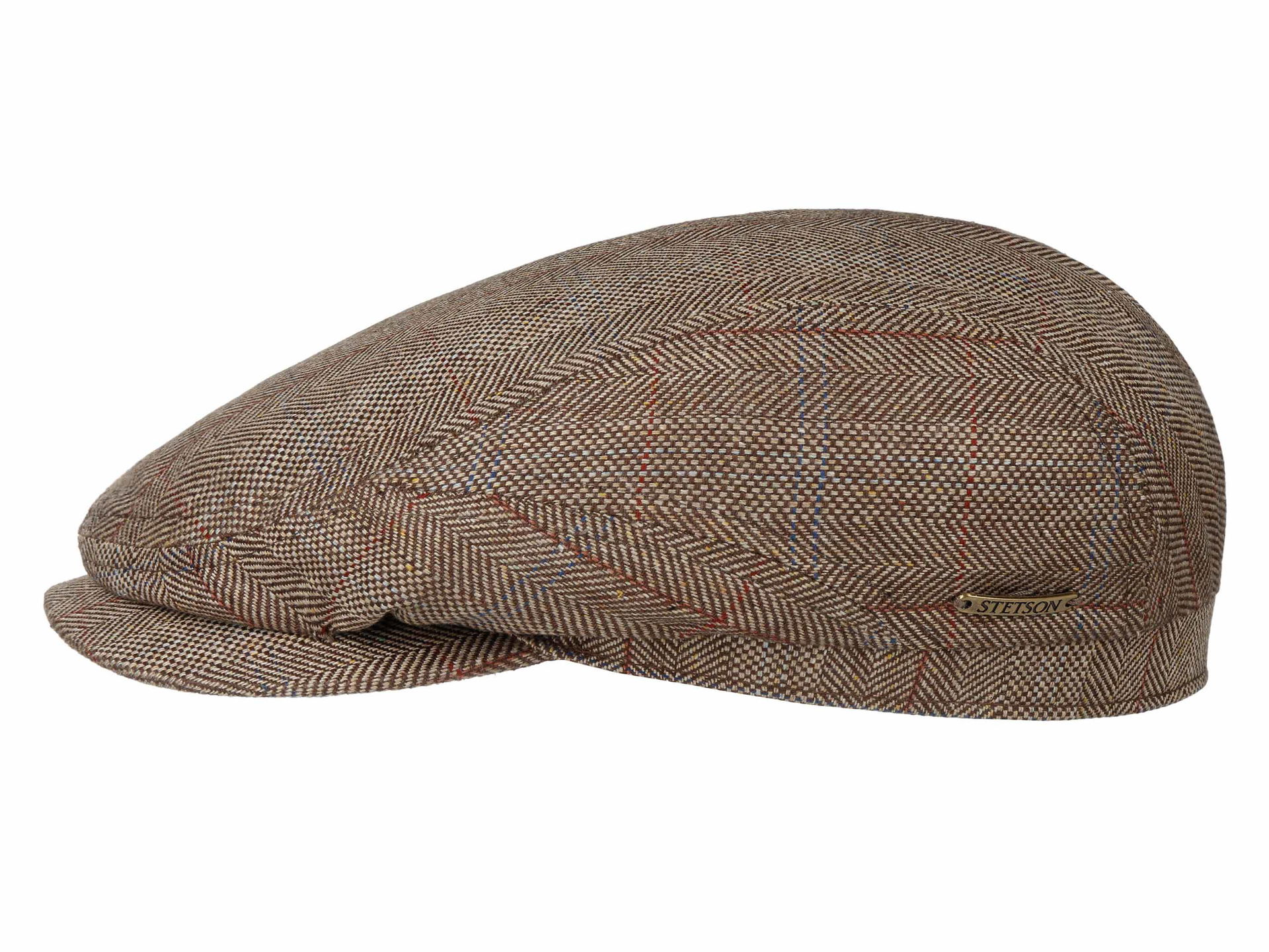 Stetson Driver Cap Silk Herringbone Check Flatcap