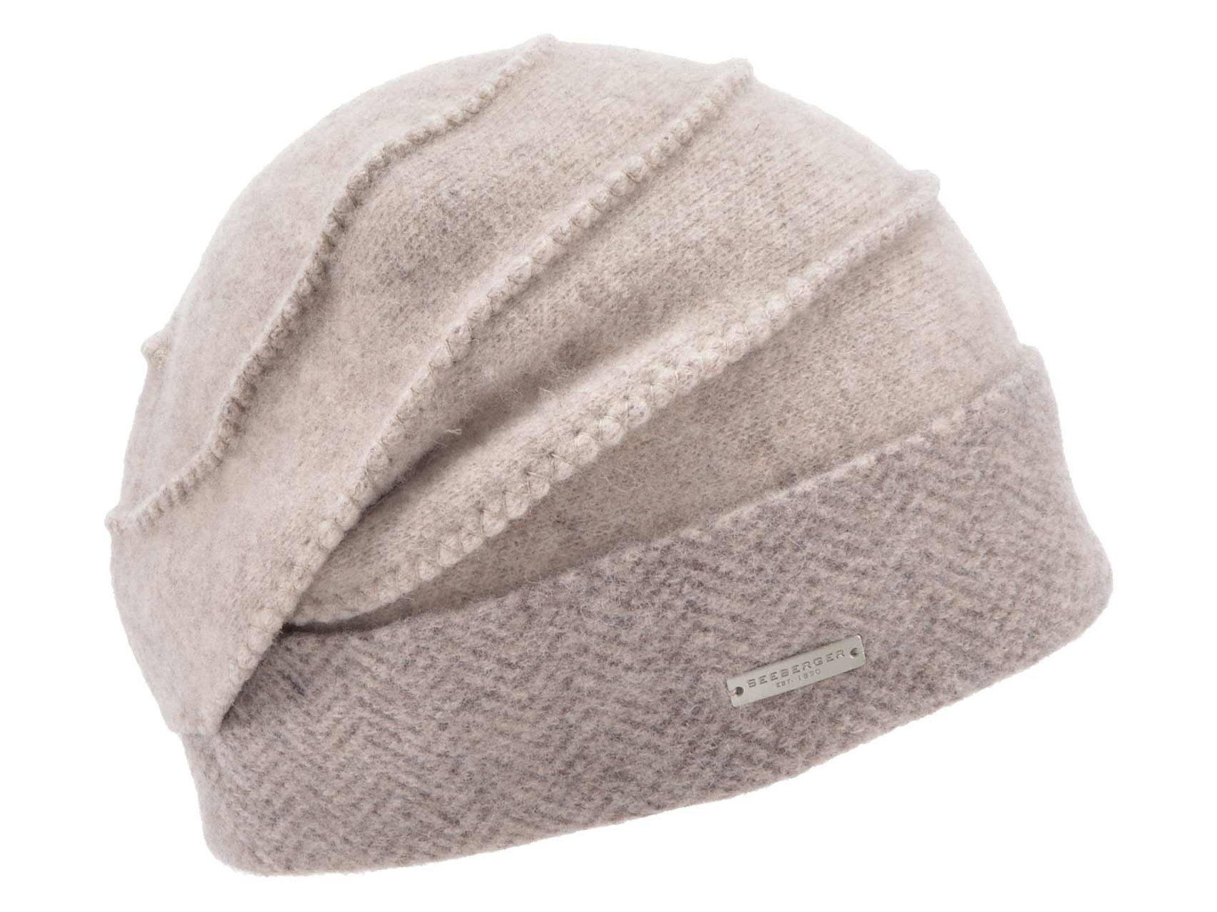 Seeberger Walkmütze aus Schurwolle mit Zickzacknähten