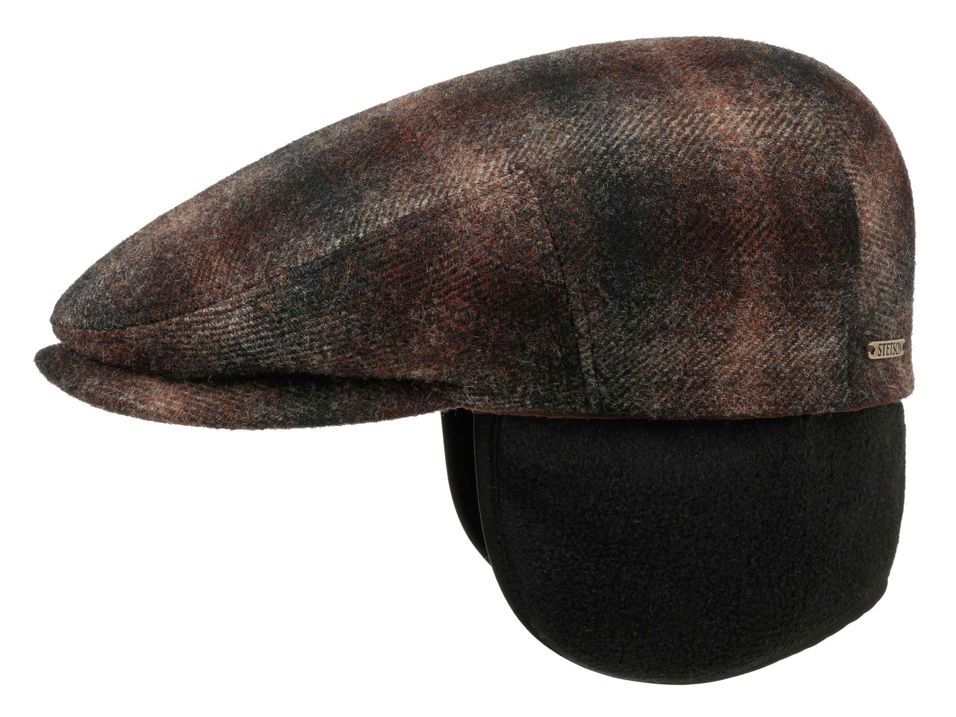Stetson Kent EF Wool Check Schiebermütze mit Ohrenklappen