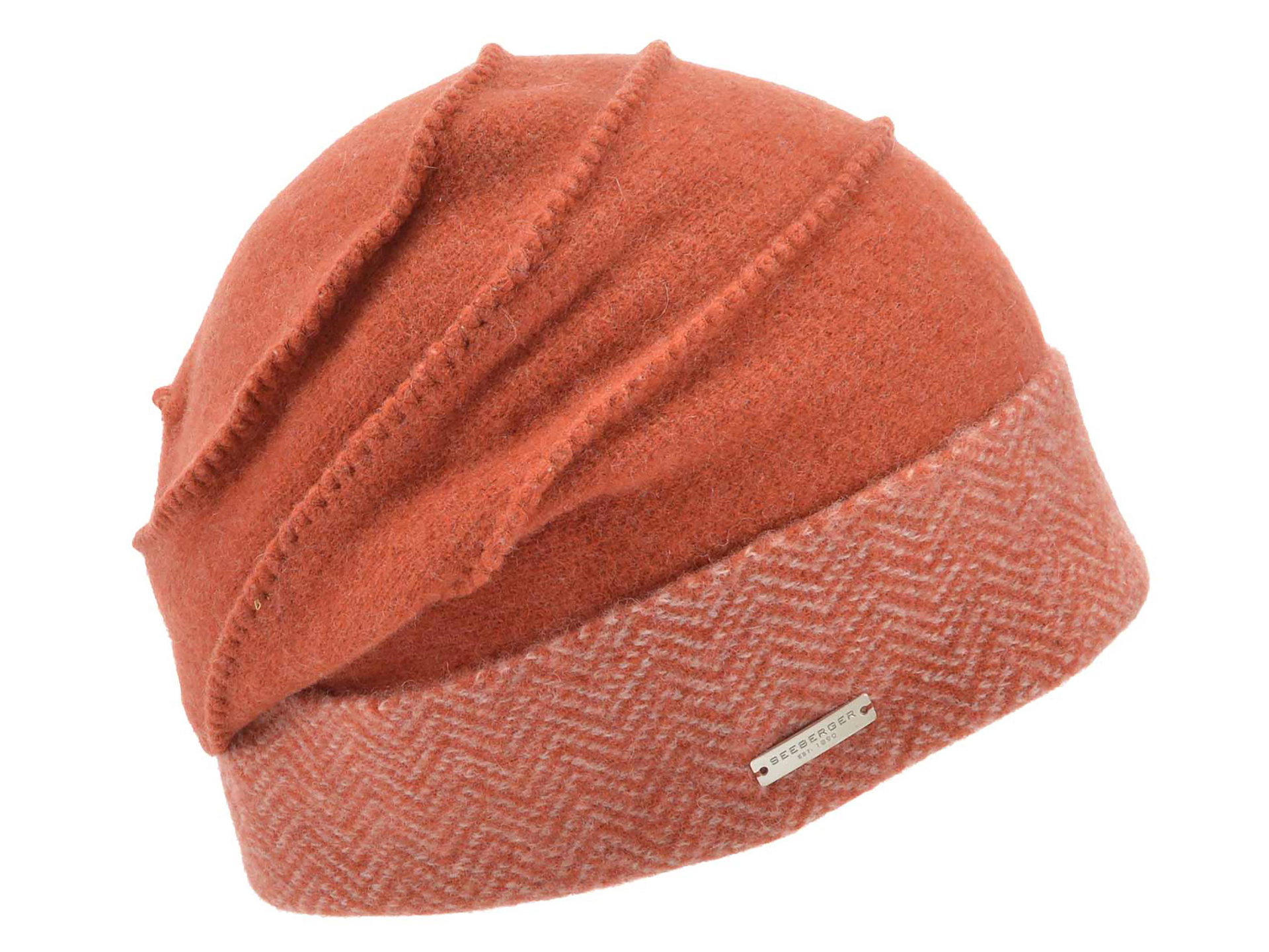 Seeberger Walkmütze aus Schurwolle mit Zickzacknähten