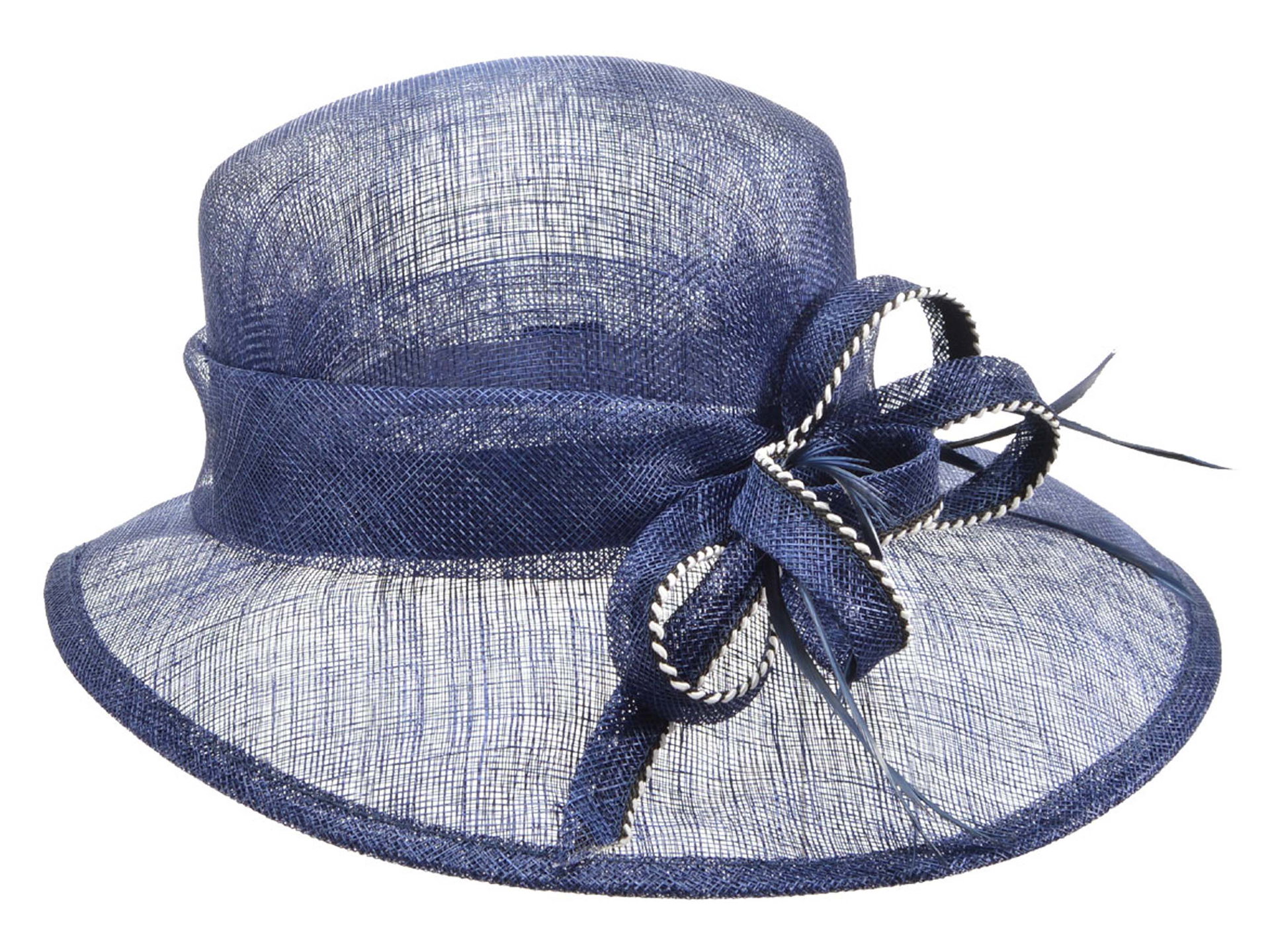 Seeberger Damen Anlass Glockenhut aus Sinamay Stroh mit Schleifengarnitur