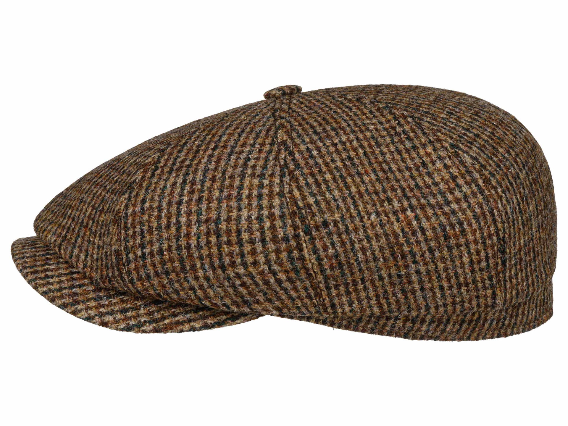 Stetson Hatteras Harris Tweed 8 Panel Newsboy Flatcap